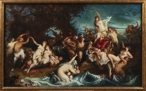 Hans Makart (Salzburg 1840 - 1884 Wiedeń) Koło "Bachus i Ariadna, Hans Makart