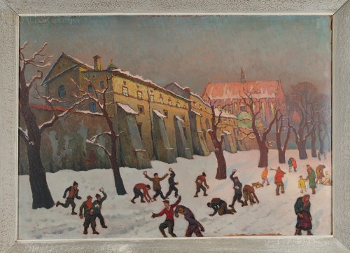 "Stary i młody świat (Planty krakowskie od strony Dominikanów)", Ludwik Leszko