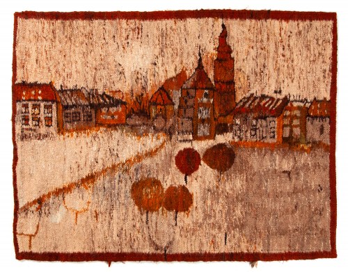 Gobelin „Żywiec”, Spółdzielnia Pracy Rękodzieła Ludowego i Artystycznego "Pilsko" w Żywcu, 1955, Katarzyna Boruch-Czyż