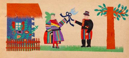 Zaloty - wycinanka łowicka, Zofia Wiechno