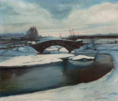 Pejzaż zimowy, 1989, Alicja Wolińska