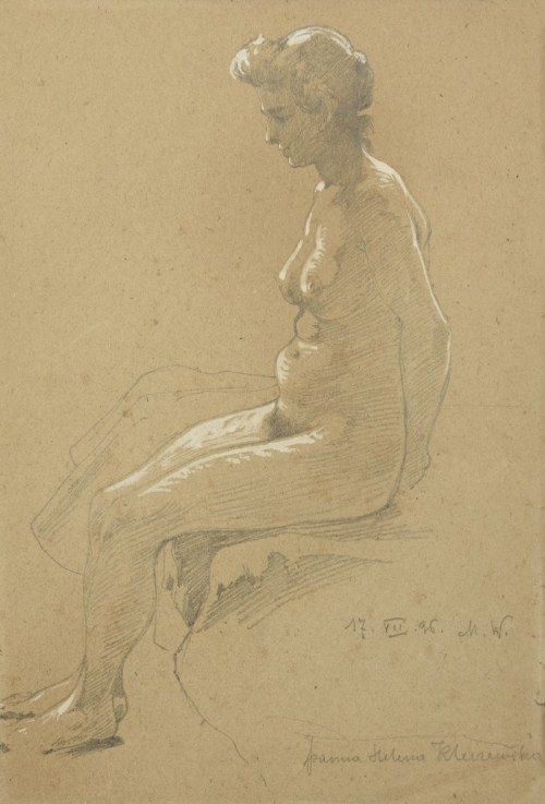 Akt siedzący, 1896, Marian Wawrzeniecki