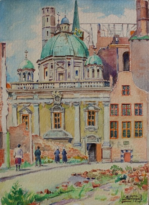 Pejzaż miejski z kościołem, Antoni Wippel