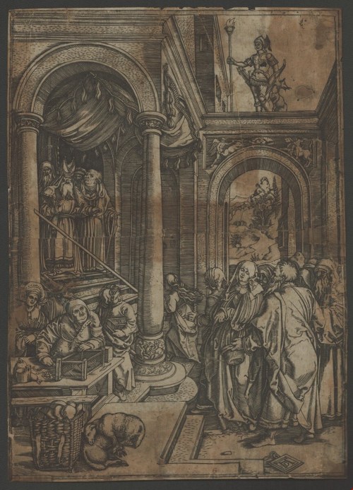 1471-1528). Ofiarowanie Najświętszej Marii Panny w świątyni, Marcantonio Raimondi