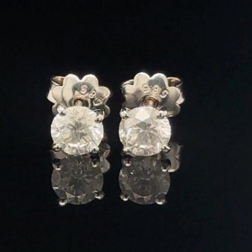32 GR - ER40108, KOLCZYKI Z BIAŁEGO ZŁOTA Z DIAMENTAMI 1
