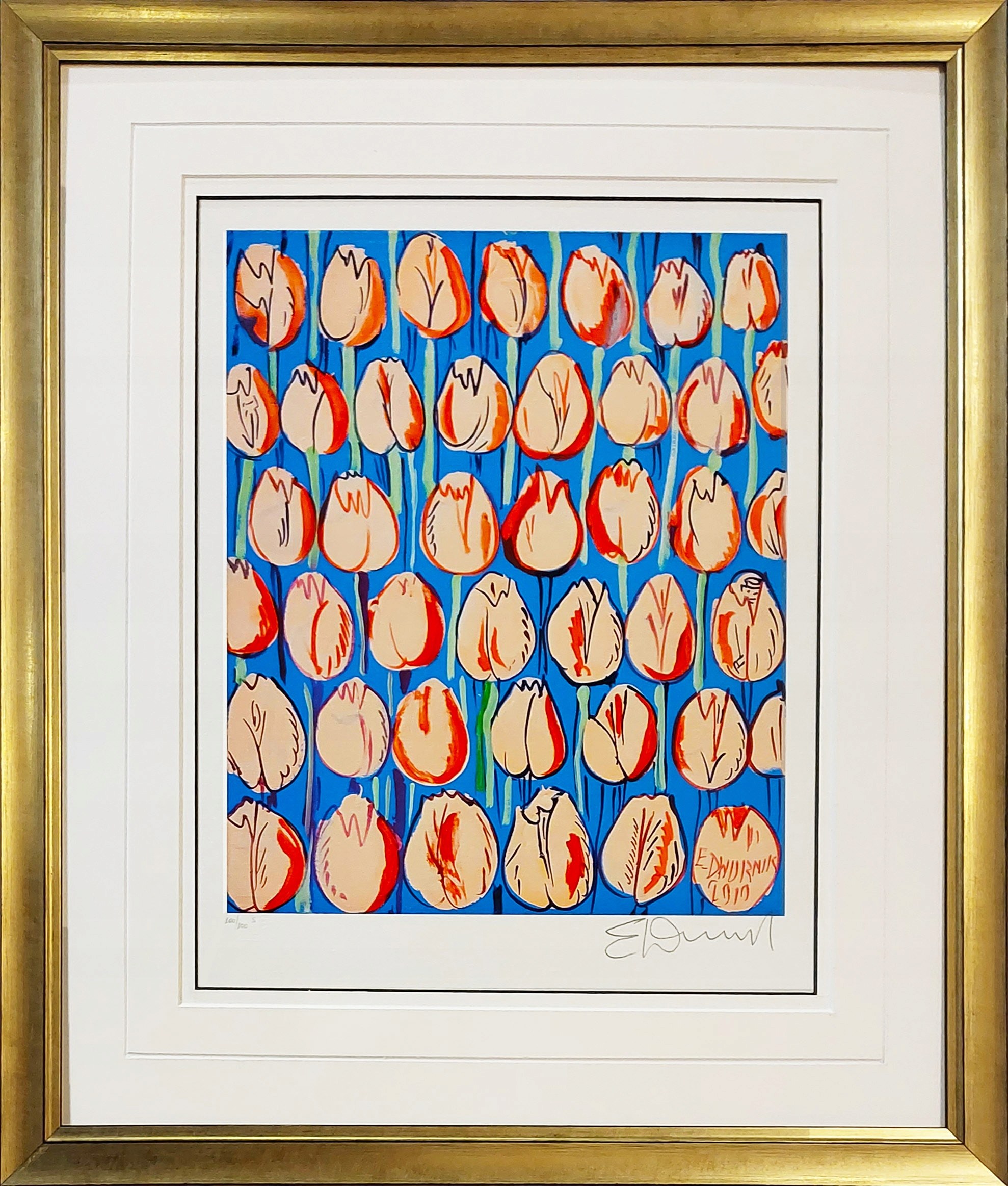 Edward Dwurnik (1943 - 2018), Różowe Tulipany, inkografia, 2016 ...