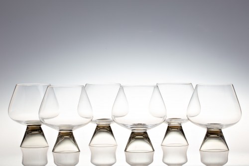 zaprojektowane przez Elsę Fischer-Treyden (Niemcy - lata 50. XX wieku), Six Cognac Glasses