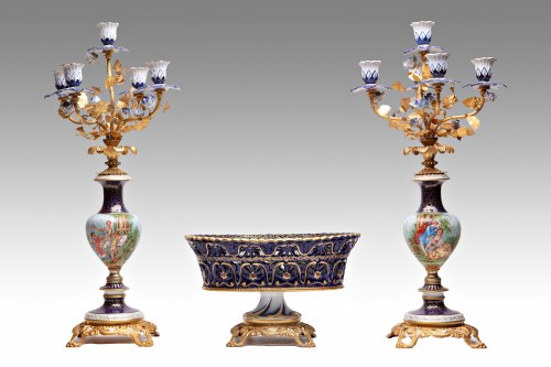 Włochy (Włochy - 2 poł. XX w.), Para Świeczników I Sadzarek W Stylu Sevres