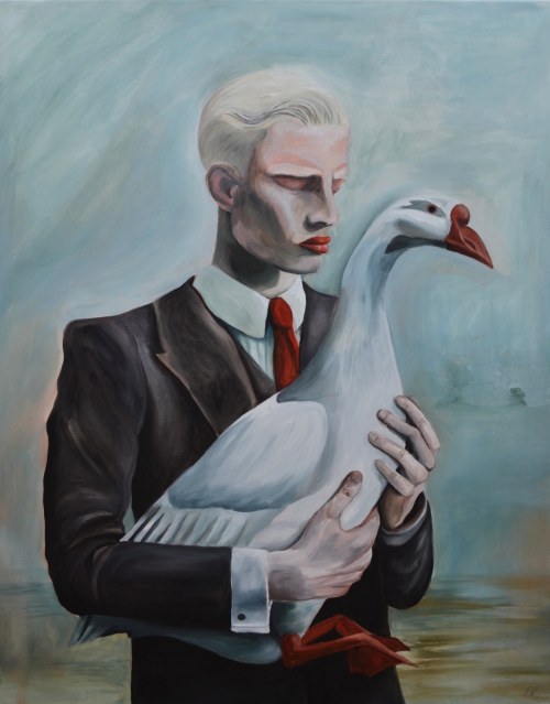 Mężczyzna z gęsią, 2024, Eliza Kwiatkowska
