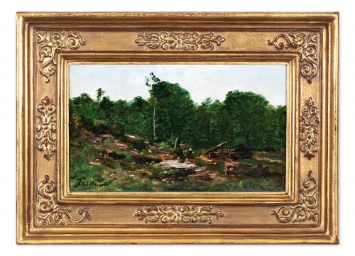francuski 1847-1891) - Pejzaż z kłodami drewna, Chittussi Antonin
