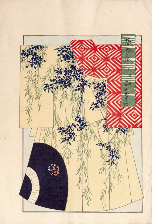 Watanabe Takijirō, Kimona - zestaw dwóch drzeworytów, Tokio, 1901, Shobei Kitajima