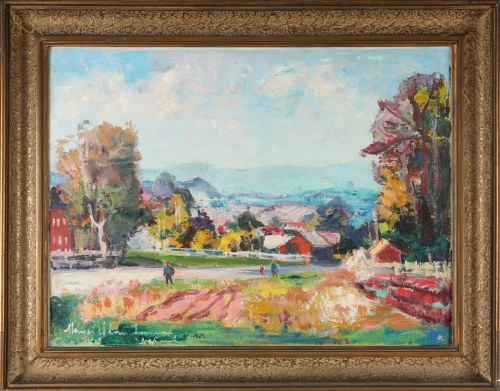 "Pejzaż z miasteczkiem", Edward Wieczorek