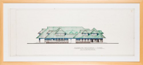 Elewacja i rzut Stanicy wodnej PTTK w Gawrych-Rudzie (projekt architektoniczny), '70 XX wieku, Ryszard Hajnosz