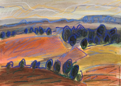 Pejzaż z drzewami, 1989, Danuta Makowska