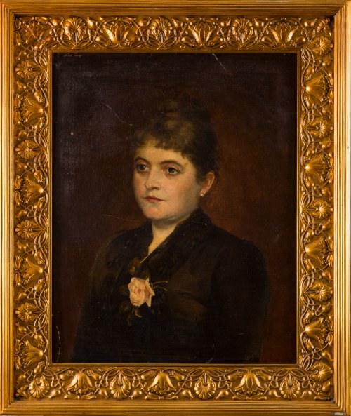 Portret kobiety z różą, 1889, Stefania Bagniewska