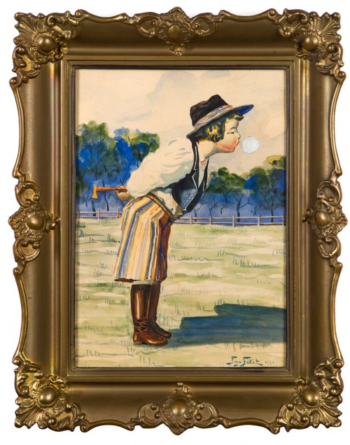 Chłopiec puszczający bańki, 1924, Kazimierz Togo Fałat