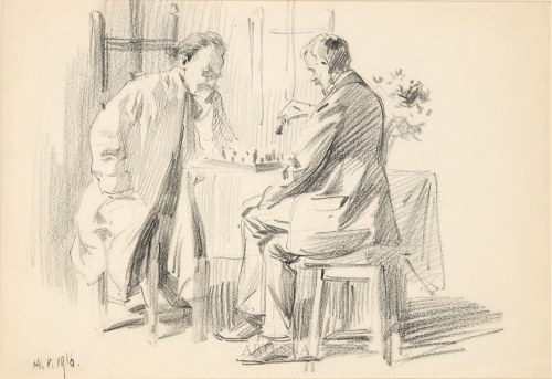 Malarze grający w szachy, 1916, Stanisław Sawiczewski