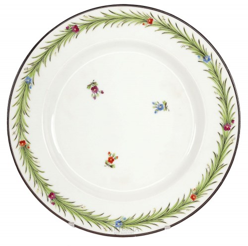 Baranówka (1804-1914), Talerz z wzorem sitowia, ok. 1815-1825, Manufaktura Porcelany