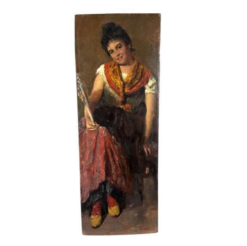 portret kobiety, NIEZNANY PODPIS