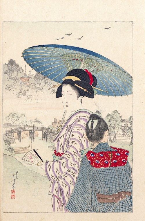 Słoneczny dzień w Edo, Toki, 1893, Mizuno Toshikata