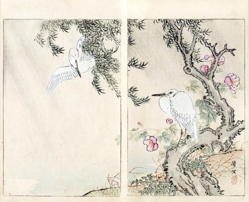 Nakamura Busuke, Czaple, Kioto, 1892, Yamada Kōtarō