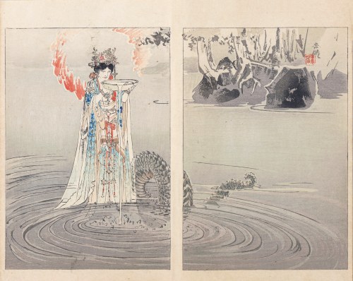 Smocza bogini deszczu Zennyo Ryuo, Tokio, 1893, Kubota Beisen