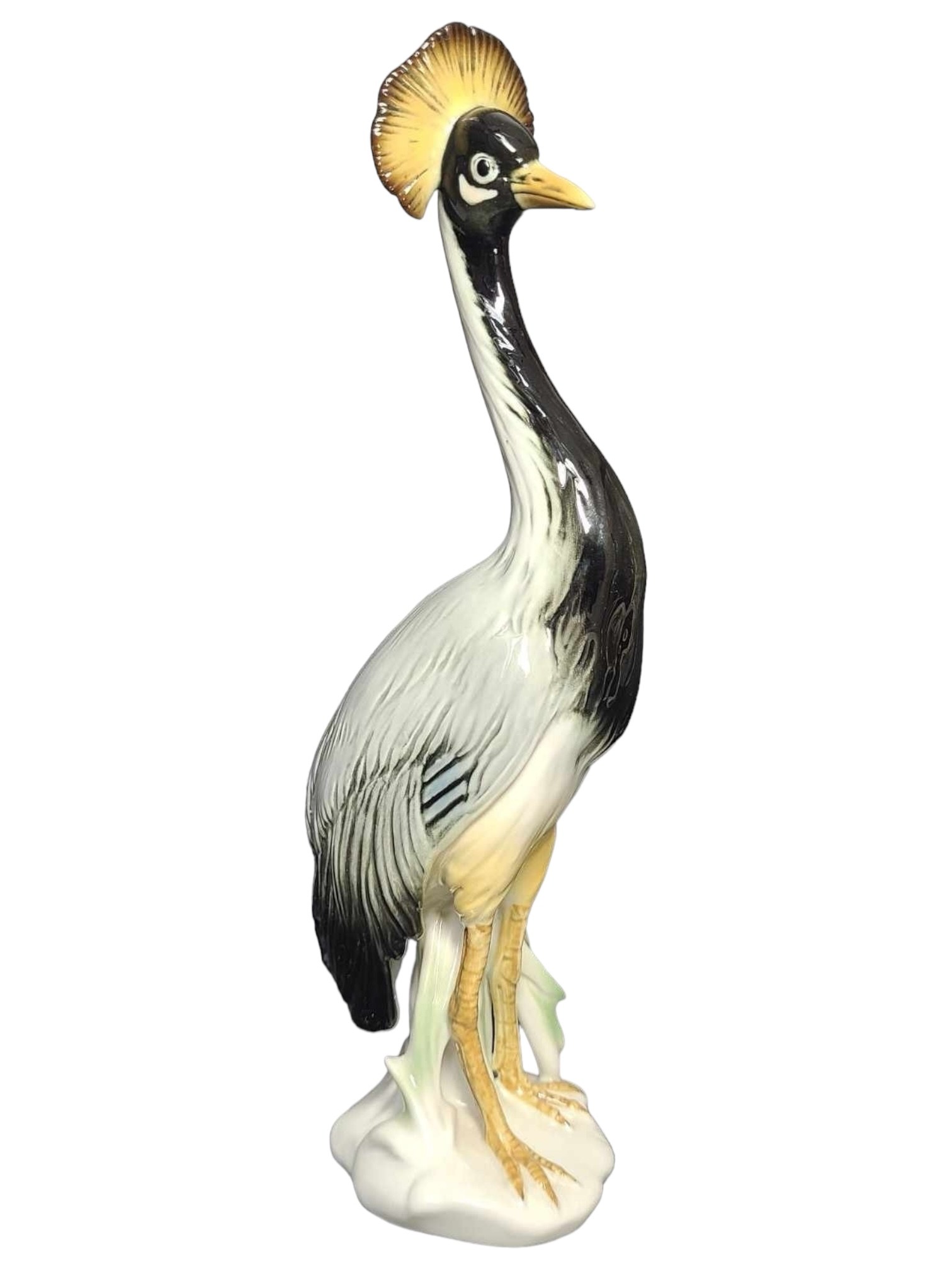 Antique Karl Ens Germany Porcelain Figurine Statue Bird Crowned Crane Pre-1945 - Online auction / Online bidding - Price