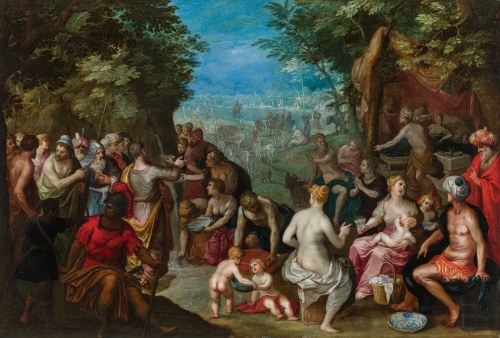 Jan Brueghel t. E. i Hendrik van Balen: Mojżesz uderzający wodę ze skały, Autor nieznany