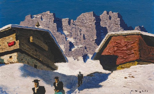 Alfons Walde: Häuser im Gebirge, Autor nieznany