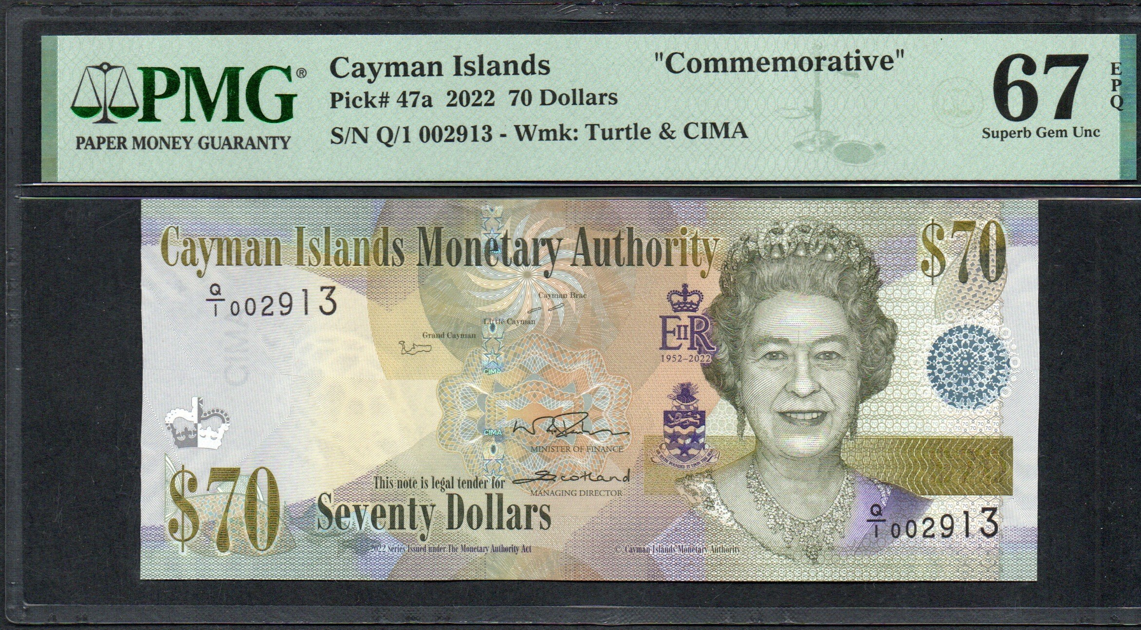 Store 1974 UNC Cayman Islands one dollar bank note