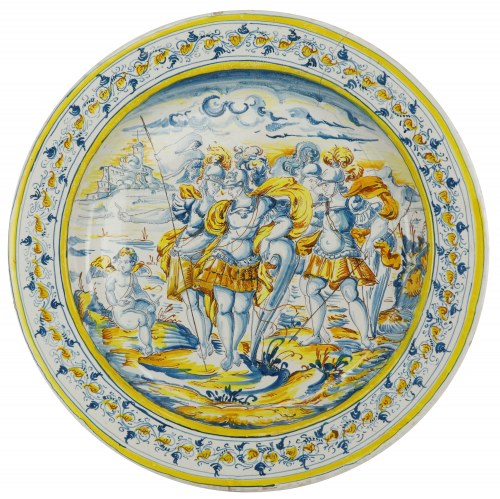 Polichromowany talerz ceramiczny, Gerolamo Mengari