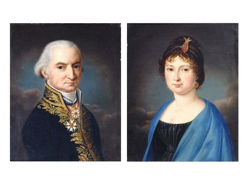 Würzburg 1767 - 1837 Würzburg, przypisywany, para portretów, Matthäus Joseph Menna