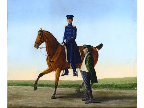 Großbadegast 1797 - 1857 Berlin, przypisywany, rosyjski oficer na koniu, Franz Krüger