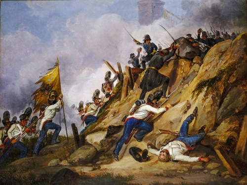 Wiedeń 1821 - 1842 Laab im Walde, austriacka piechota w natarciu, Carl Schindler