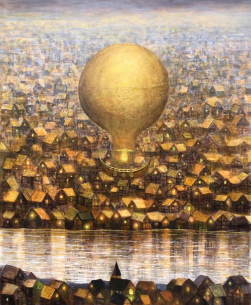 Pejzaż z balonem, 2024, Piotr Banaszkiewicz