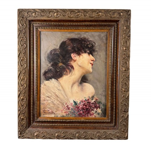 portret kobiety, NIEZNANY PODPIS