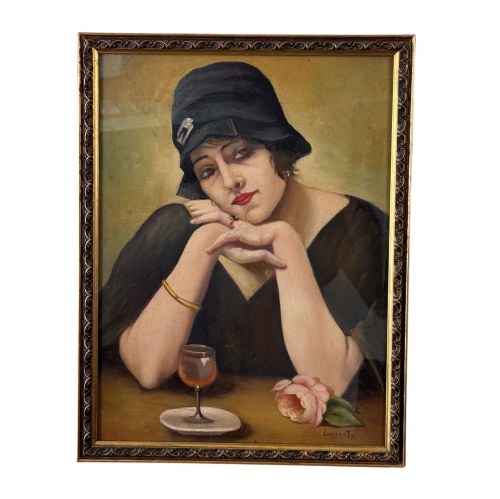 portret kobiety, NIEZNANY PODPIS