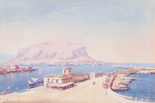 Port w Palermo z górą Pellegrino, Leopardi