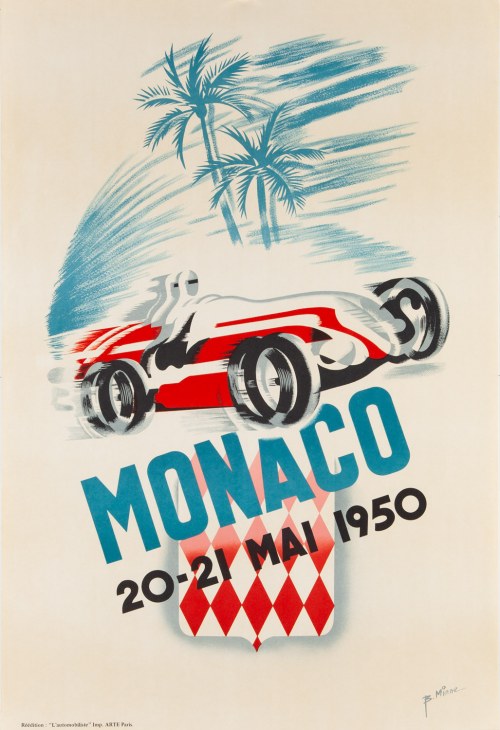 Monaco 1950, Oficjalny reprint dla Musee de L’Automobiliste, lata 80., Bernard Minne