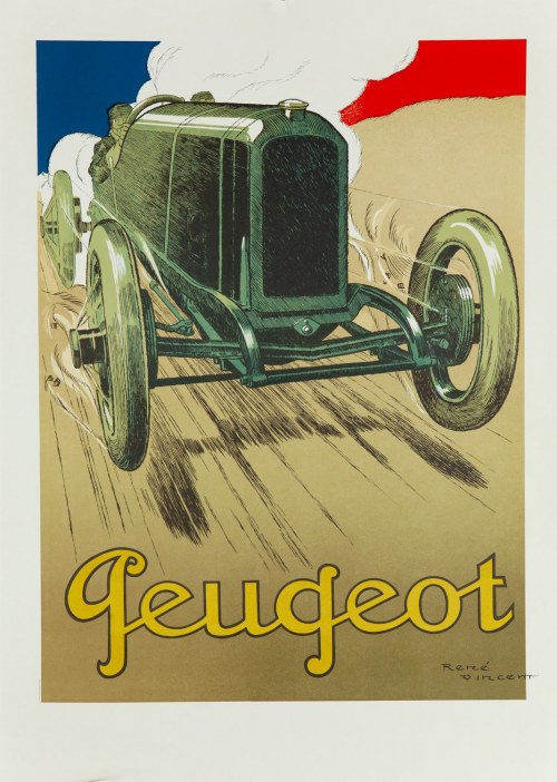 Peugeot race, oficjalny reprint dla Musee de L’Automobiliste, lata 80. XX w., Rene Vincent