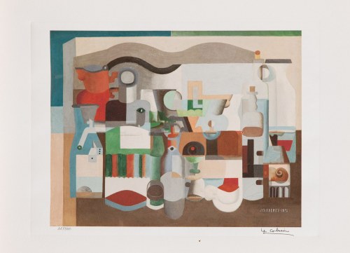 Martwa natura z wieloma przedmiotami (Natura morte aux nombreux objets), 1923, Le Corbusier