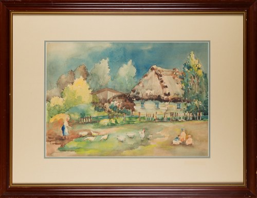 Wiejskie podwórko, Henryk Tellos