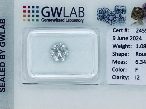 08 CT F - I2 - KSZTAŁT BRILLANT - CERTYFIKAT GW - C40506-1, DIAMENT 1