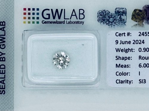 9 CT I - SI3 - KSZTAŁT BRILLANT - CERTYFIKAT GW - C40509-6, DIAMENT 0