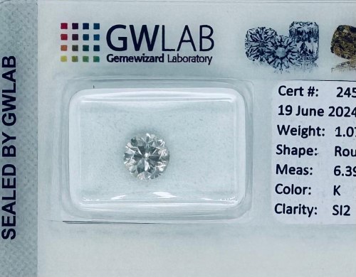 06 CT K - SI2 - KSZTAŁT BRILLANT - CERTYFIKAT GW - C40504-6, 1 NATURALNY POLEROWANY diament 1