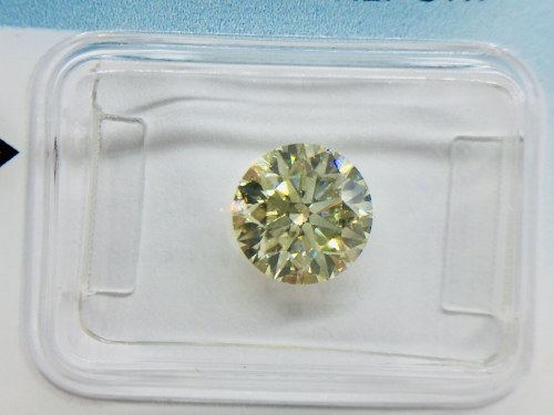 79 CT KOLOR FANTAZYJNY JASNOŻÓŁTY - CZYSTOŚĆ SI2 - CZYSTOŚĆ KSZTAŁT BRILLANT - CERTYFIKAT IGI - 836, 1 NATURALNY POLEROWANY diament 1