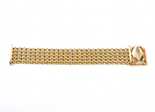 CARTIER Penelope Collection: złota bransoletka w stylu vintage "Double C", z oryginalnym pudełkiem i gwarancją, Cartier