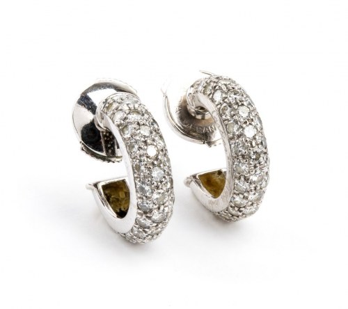 kolekcja CARTIER Small Etincelle de Cartier: diamentowe platynowe kolczyki kółka, Cartier