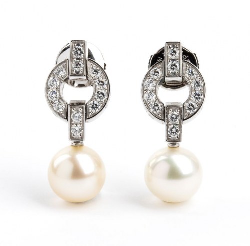 kolekcja CARTIER Himalaya: diamentowo-perłowo-złota para kolczyków, Cartier