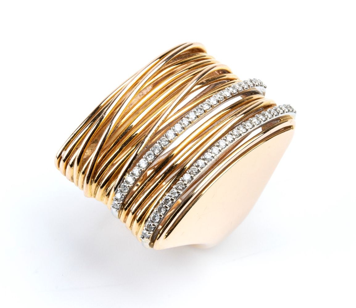 MANTOVANI CLAUDIO, MANTOVANI CLAUDIO Pierścionek z diamentową złotą